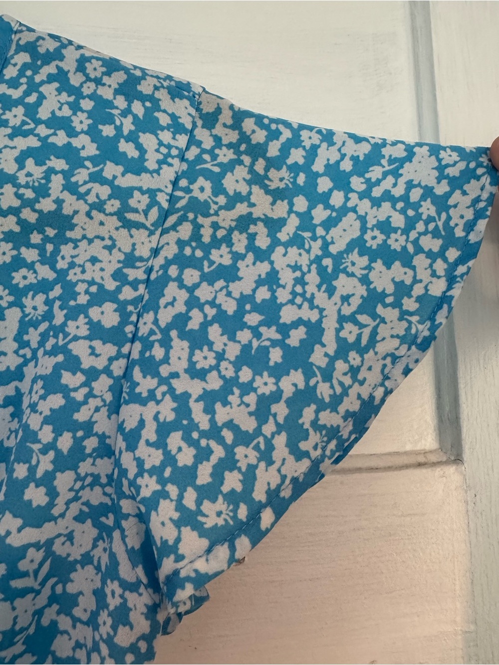 Sienna Sky Blue Floral Faux Wrap Midi Dress XS - Picture 7 of 9